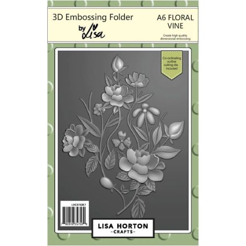 Lisa Horton Floral Vine A6 3D Embossing Folder with Die