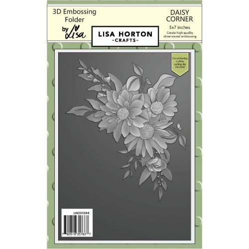 Lisa Horton 5x7 3D Embossing Folder & Die - Daisy Corner