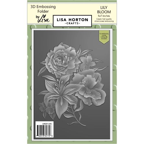 Lisa Horton Crafts Lily Bloom 5x7 3D Embossing Folder & Die