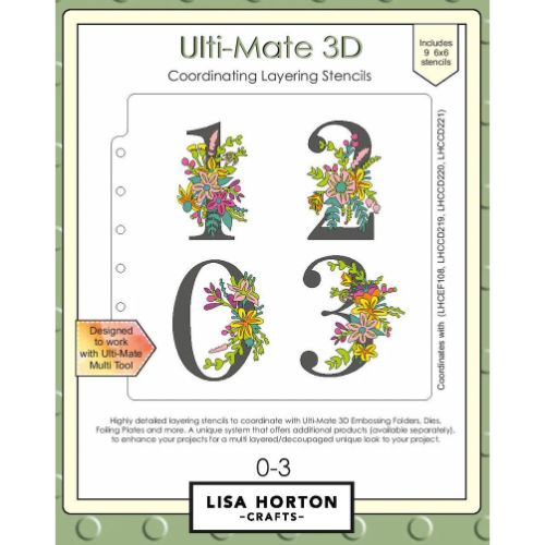 Lisa Horton Crafts Ulti-Mate 3D 6x6 Layering Stencils 0-3 