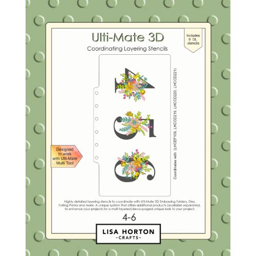 Lisa Horton Crafts Ulti-Mate 3D Slimline Layering Stencils 4-6 