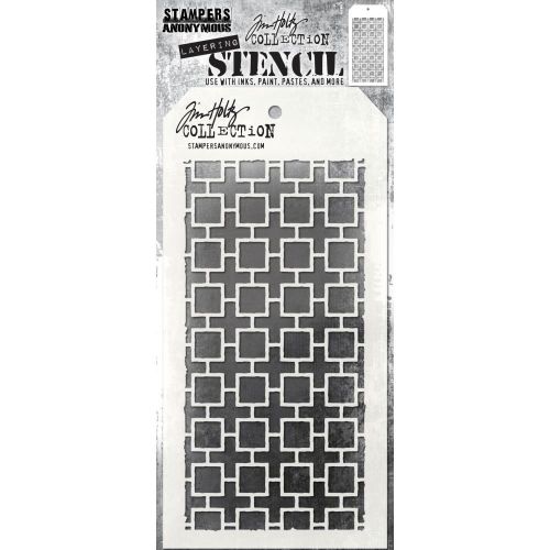 Tim Holtz Layered Stencil 4.125"X8.5" Linked Square
