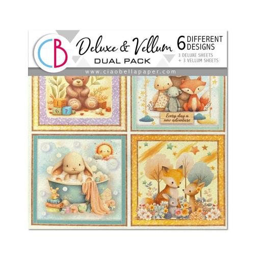 Ciao Bella Lunibloom 6x6 Inch Deluxe Paper Pearl & Vellum Dual Pack Mixed (6pcs) (CBXQ006)