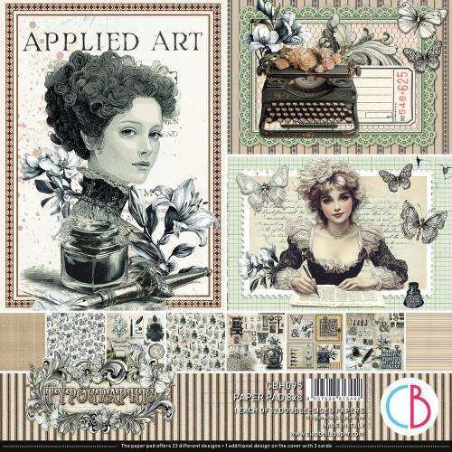 Ciao Bella Typographic 8x8 Inch Paper Pad (12pcs) (CBH095)