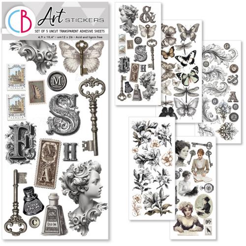 Ciao Bella Typographic Transparent Adhesive Sheets (5pcs) (CBI014)