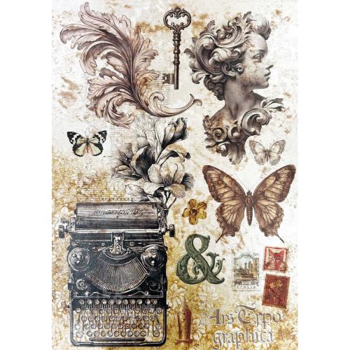 Ciao Bella Typographic A4 Deluxe Paper Pearl Copper & Vellum Dual Pack Mixed (6pcs) (CBX008)