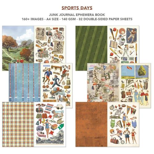 Ciao Bella Sports Days A4 Junk Journal Ephemera Book (32pcs) (CBB024)