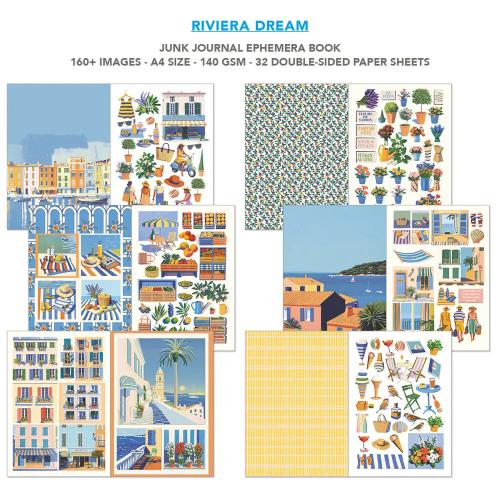 Ciao Bella Riviera Dream A4 Junk Journal Ephemera Book (32pcs) (CBB025)