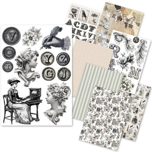 Ciao Bella Typographic A5 Rice Paper Mixed (8pcs) (CBRS037)