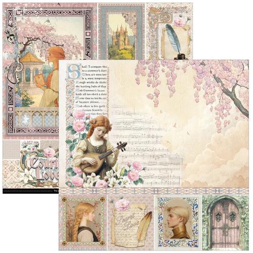 Ciao Bella Courtly Love 12x12 Inch Paper Pad (12pcs) (CBPM097) - Postage as per Actual