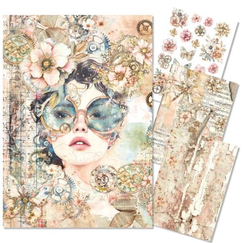 Ciao Bella Lost in Time A4 Mixed Media Rice Paper (4pcs) (MF007)