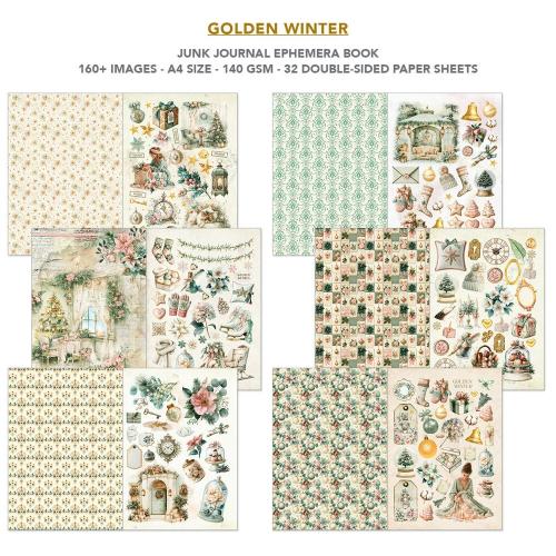 Ciao Bella Golden Winter A4 Junk Journal Ephemera Book (32pcs) (CBB032)