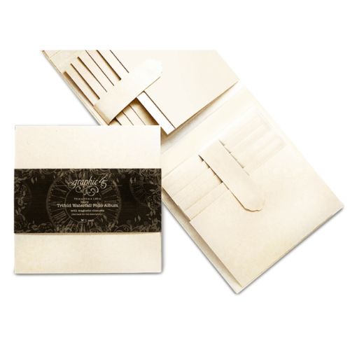 Graphic 45 Trifold Waterfall Folio Album Ivory - Postage as per Actual