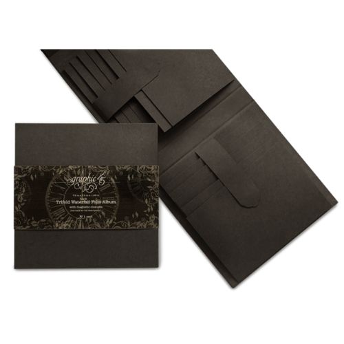 Graphic 45 Trifold Waterfall Folio Album Black - Postage as per Actual