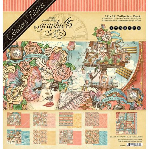 Graphic 45 - Imagine Collector's Edition 12x12 Pack with Stickers - Postage as per Actual