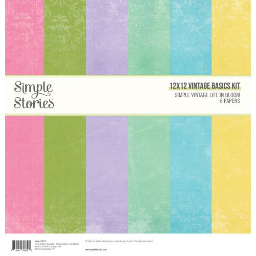 Simple Stories Simple Vintage Life in Bloom 12x12 Inch Vintage Basics Kit - Postage as per Actual