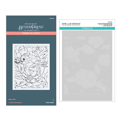 Spellbinders - Cosmos Backdrop BetterPress and Stencil Bundle - Postage as per Actual