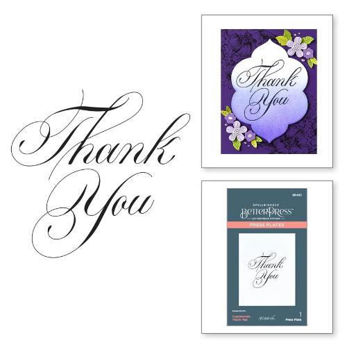 Spellbinders - Copperplate Thank You Press Plate