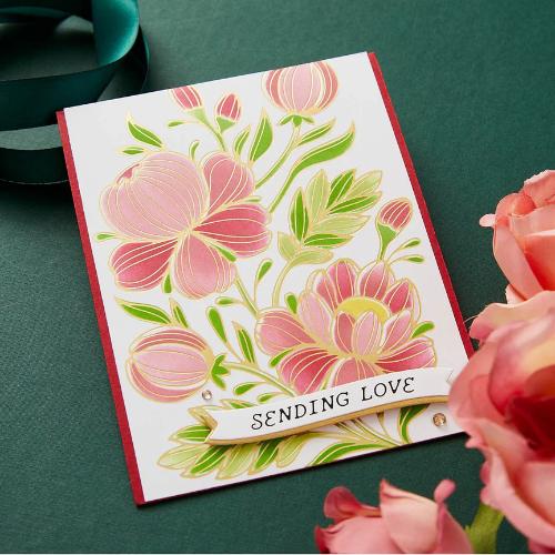 Spellbinders - Curved Everyday Sentiments Glimmer Plate & Die Set