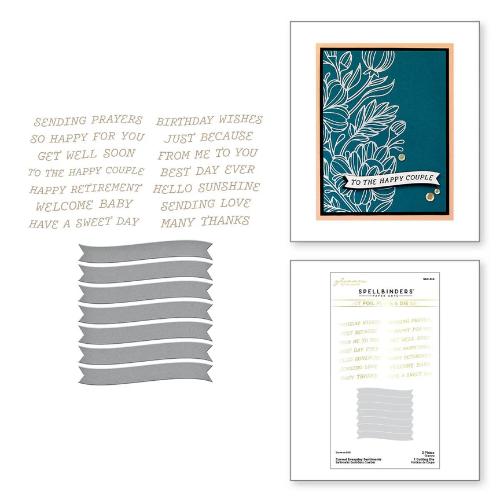 Spellbinders - Curved Everyday Sentiments Glimmer Plate & Die Set