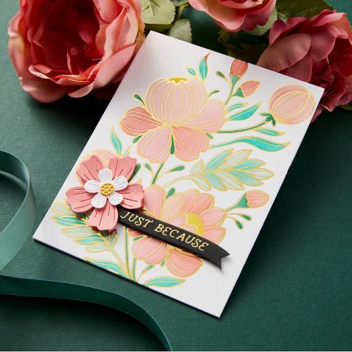Spellbinders - Glimmering Peonies Glimmer Plate and Stencil Bundle