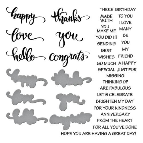Spellbinders - All the Sentiments Clear Stamp & Die Set