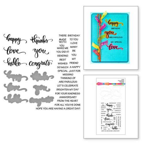 Spellbinders - All the Sentiments Clear Stamp & Die Set
