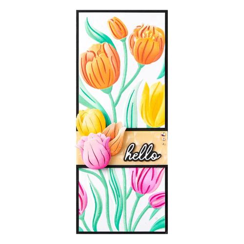 Spellbinders - Twirling Tulips 3D Embossing Folder and Stencil Bundle