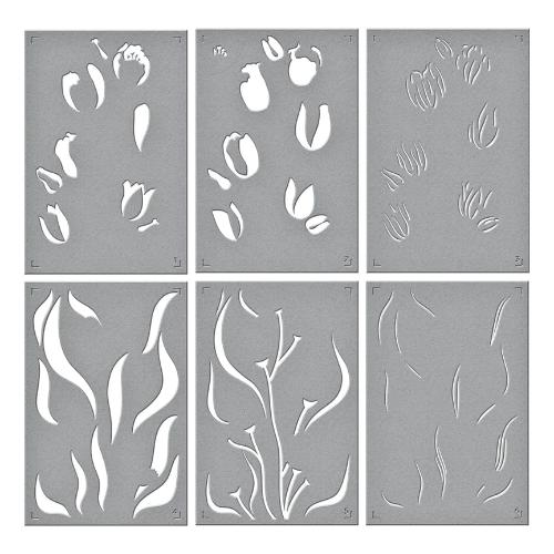Spellbinders - Twirling Tulips 3D Embossing Folder and Stencil Bundle