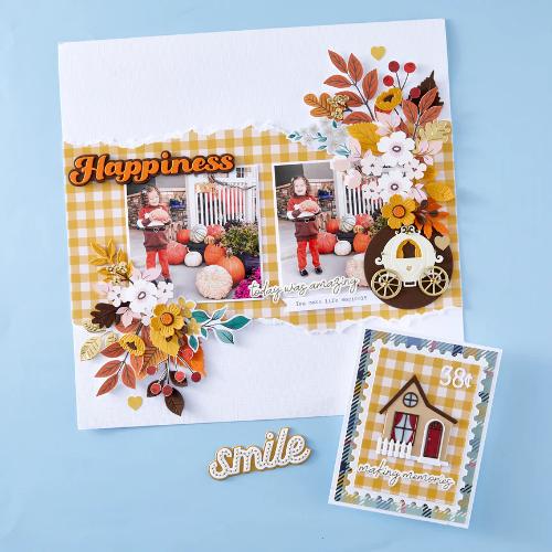 Spellbinders - Happiness Etched Dies from the Storytelling by Spellbinders - Collection