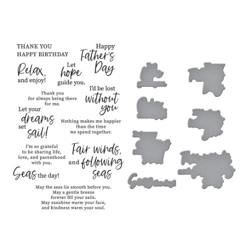 Spellbinders - Fair Winds Sentiments Clear Stamp and Die Set