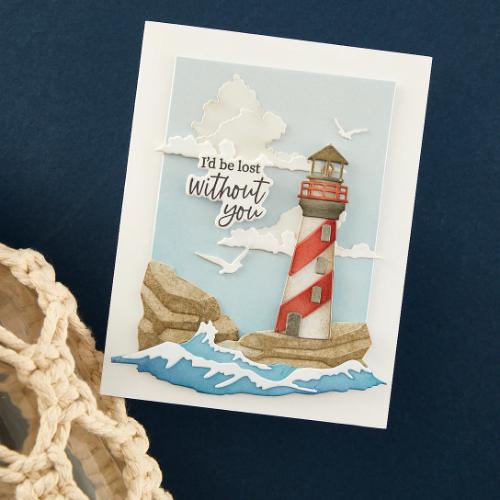 Spellbinders - Fair Winds Sentiments Clear Stamp and Die Set