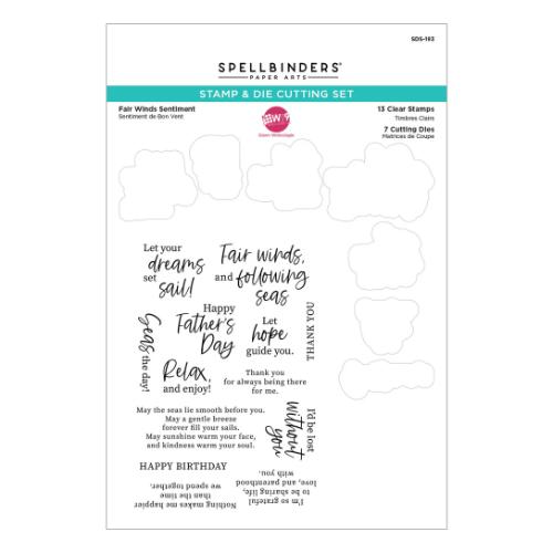 Spellbinders - Fair Winds Sentiments Clear Stamp and Die Set