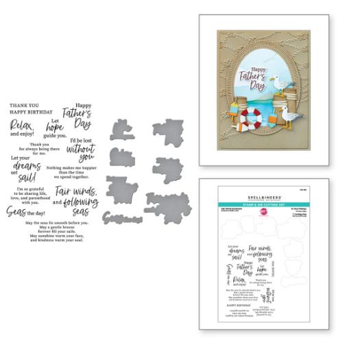 Spellbinders - Fair Winds Sentiments Clear Stamp and Die Set