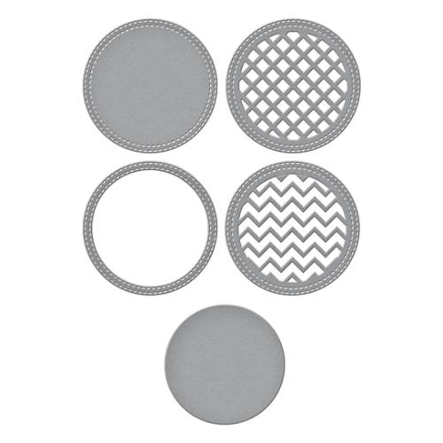 Spellbinders - Stitched Edge Circle Backgrounds Etched Dies