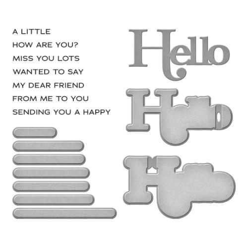 Spellbinders - A Little Hello Sentiments Clear Stamp and Die Set