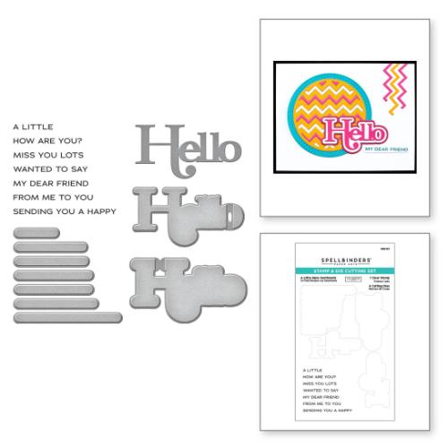Spellbinders - A Little Hello Sentiments Clear Stamp and Die Set