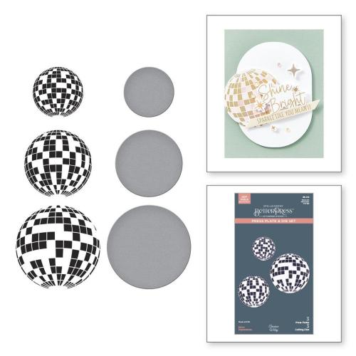 Spellbinder - Disco Impressions Press Plate & Die Set from the Shine Bright Collection by Carissa Wiley
