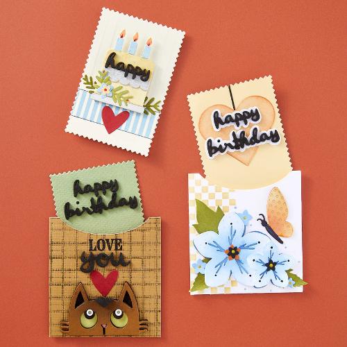 Spellbinders - Pinking Edge Birthday Add-Ons Etched Dies from the Not Your Ordinary Card Collection by Wendy Vecchi
