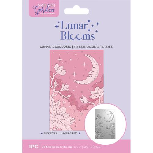 Crafter's Companion Lunar Blooms 3D Embossing Folder Lunar Blossoms (NG-LB-3D-EF4-LBLO)