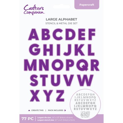 Crafter's Companion Large Stencil & Die Set Large Alphabet (CC-STEN-MD-LARAL) - Postage as per Actual