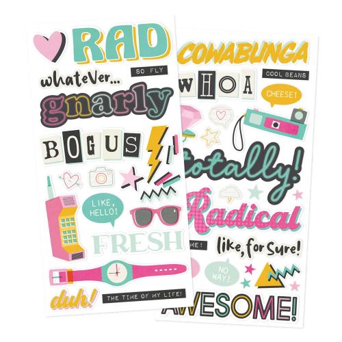 Simple Stories Totally 80's Foam Stickers (26710) - Postage as per Actual
