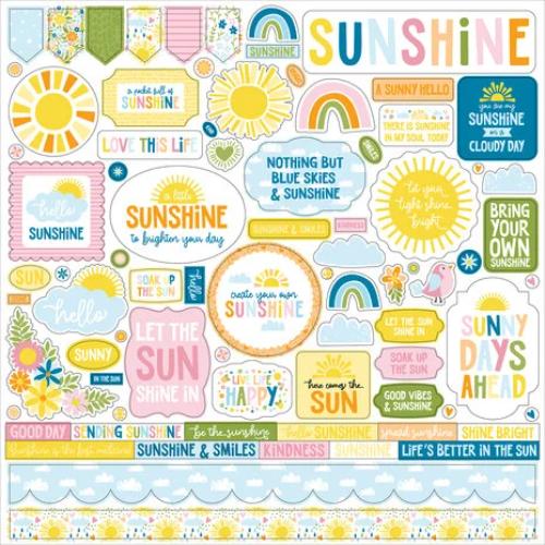 Echo Park You Are My Sunshine 12x12 Inch Element Sticker (YMS482014) - Postage as per Actual