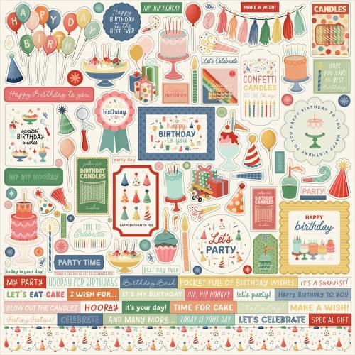 Carta Bella They Say It's Your Birthday 12x12 Inch Element Sticker (CBYS481014) - Postage as per Actual