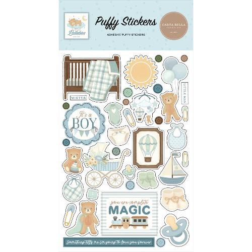 Carta Bella Little Lullabies Baby Boy Puffy Stickers (CBLUB485066) - Postage as per Actual
