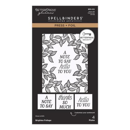 Spellbinders - Brighten Foliage Press Plates + Free Gift Stencil - BetterPress Society May 2026