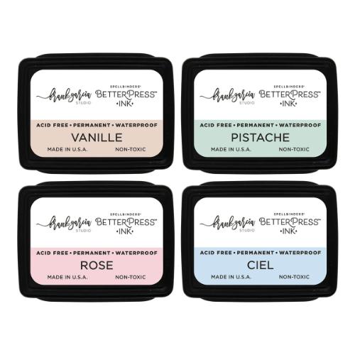 Spellbinders - Blushing Macarons BetterPress Ink Mini Set by Frank Garcia - 4 Pack