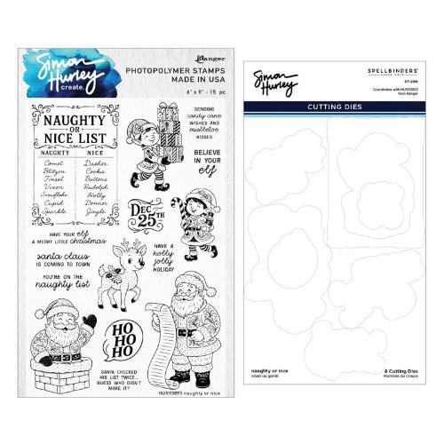 Spellbinders - Naughty or Nice Stamp & Die Bundle by Simon Hurley - Postage as per Actual