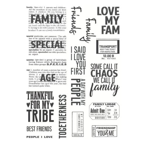 Spellbinders Family & Friends Clear Stamp Set by Esther Glas