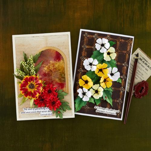 Spellbinders - The Cottage Garden Sentiments Press + Foil Plate & Die Set by Susan Tierney-Cockburn